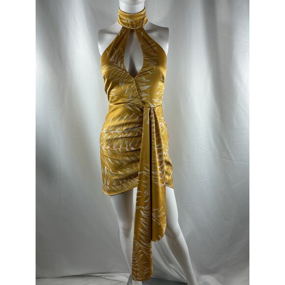 Camila Coelho 'Antonia' Yellow Polyester Mini Dress Size XXS - Picture 2 of 4